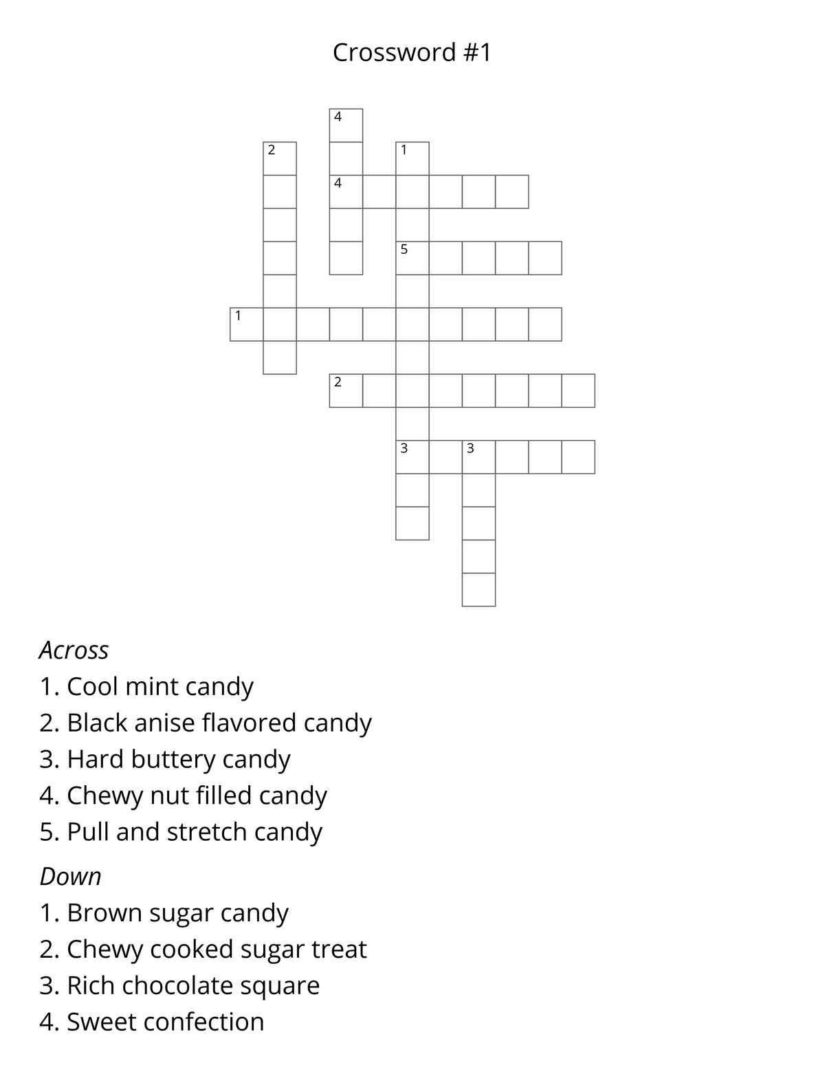 Crossword Puzzle Book: Old Fashioned Candy & Toys