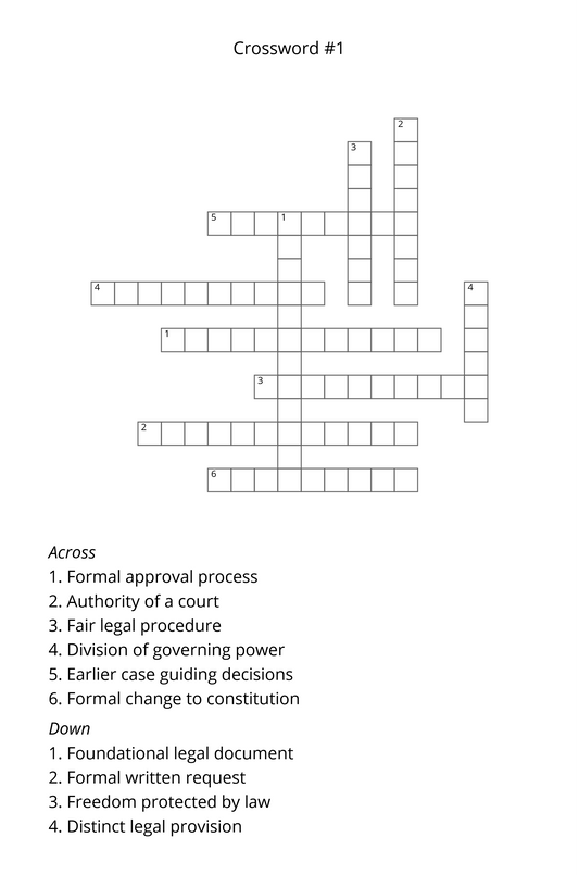 Crossword: Professional and Licensing Exam