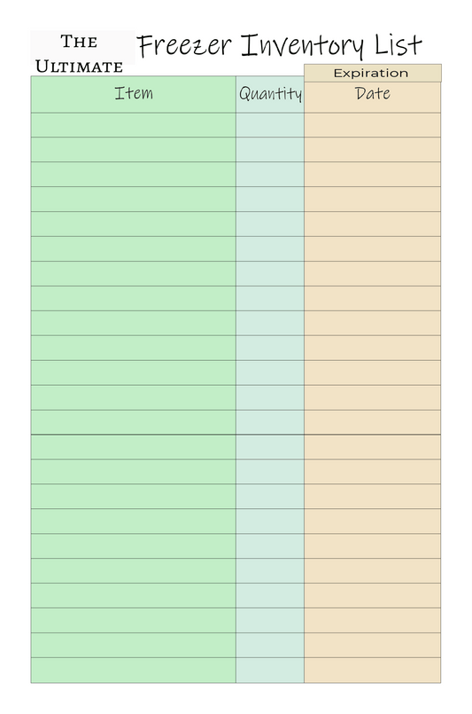 The Ultimate Freezer Inventory List - LL Puzzle Books