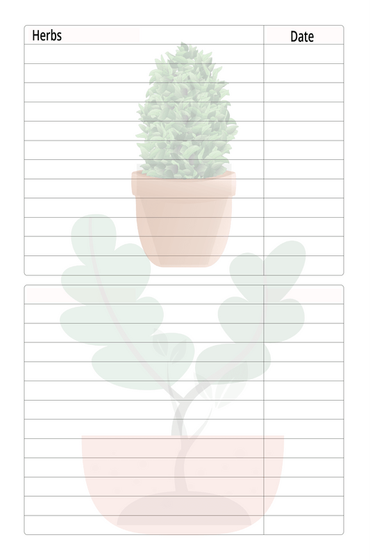 Balcony Herb Life Log (PDF) - LL Puzzle Books