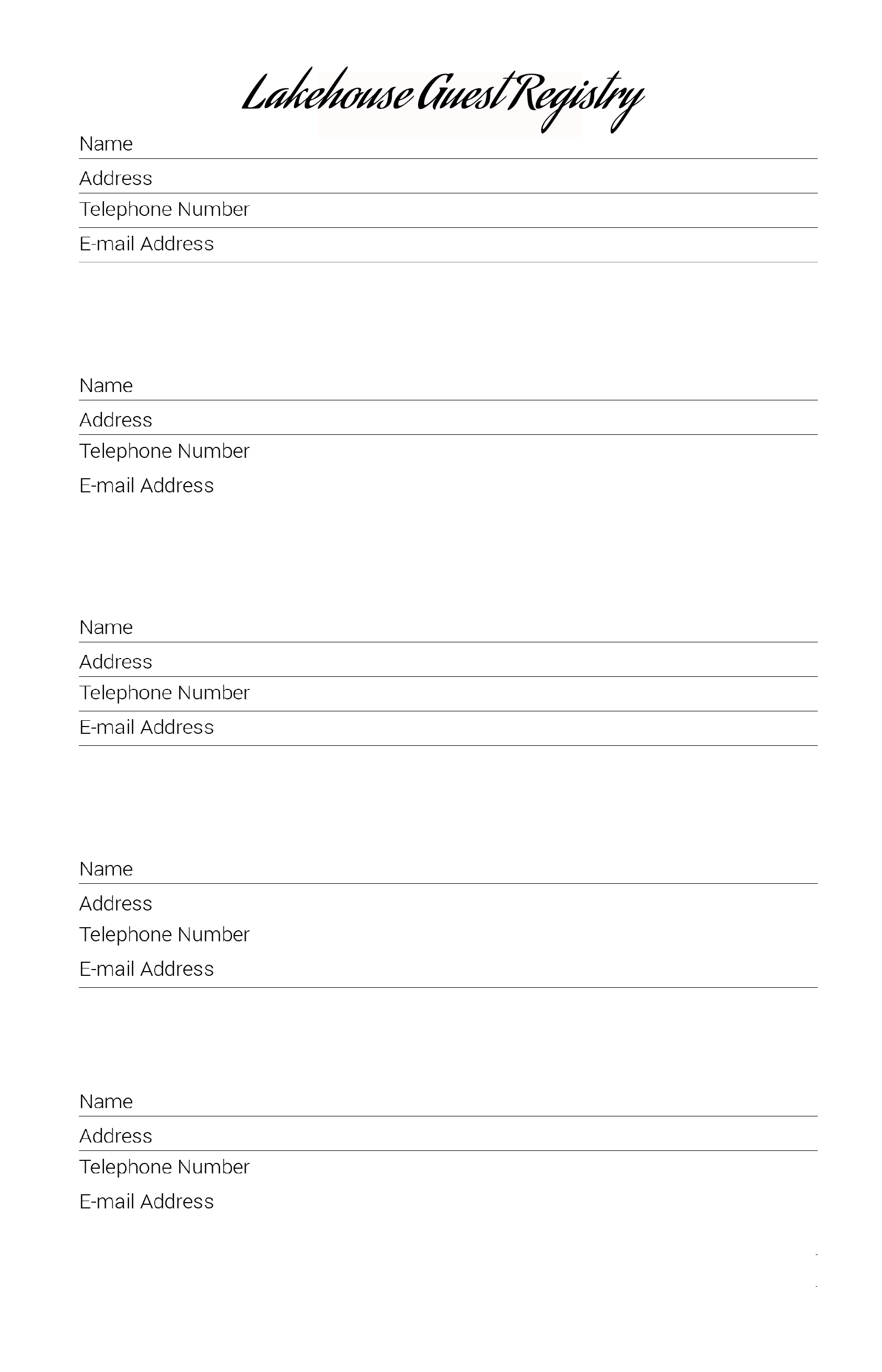 Lakehouse Guest Registry