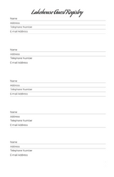 Lakehouse Guest Registry - LL Puzzle Books