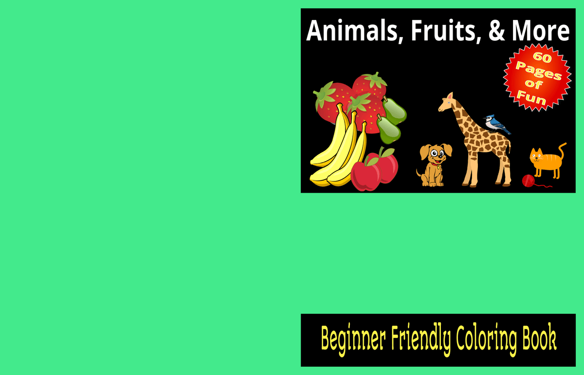 Animals, Fruits, & More Coloring - LL Puzzle Books