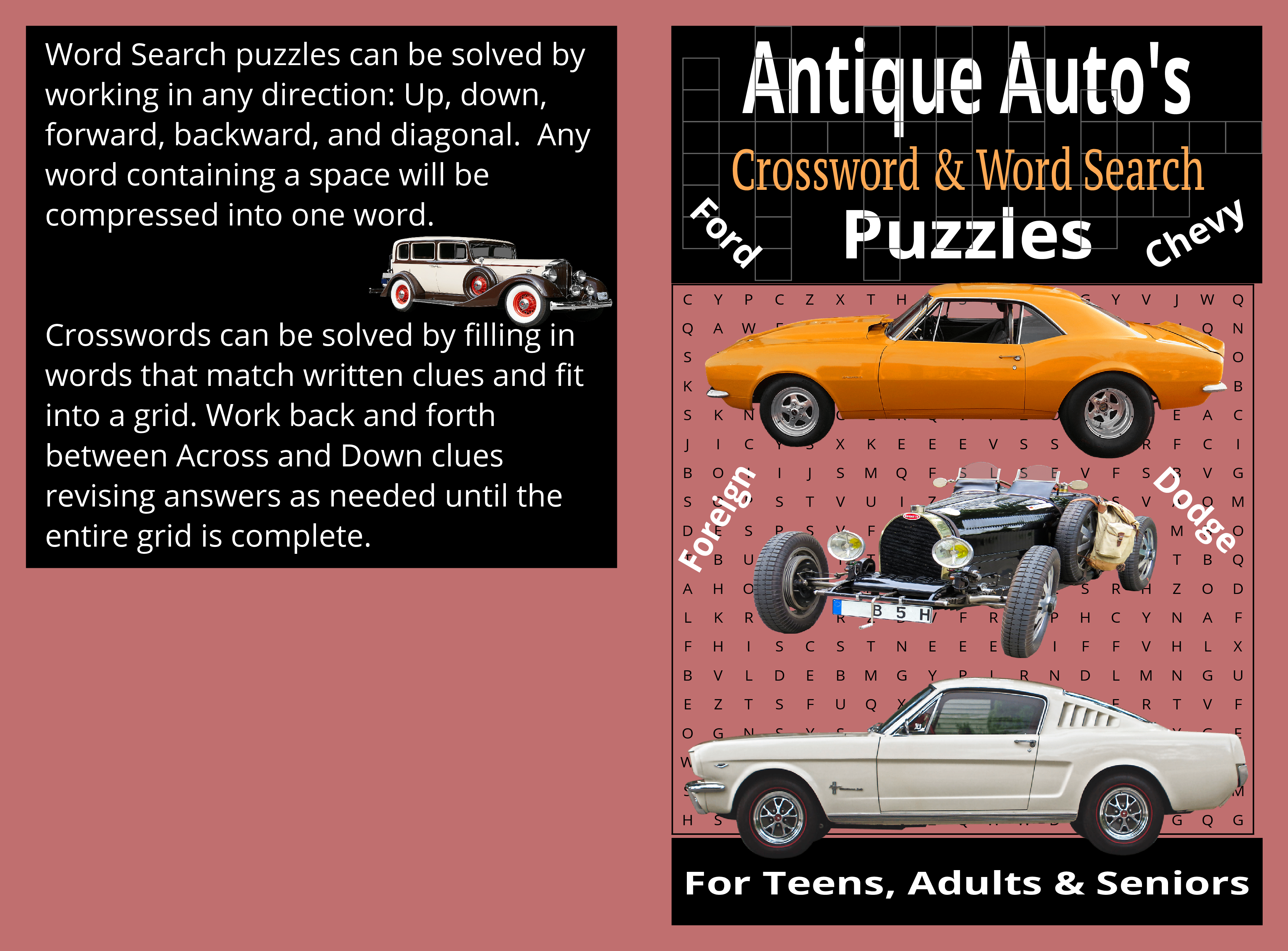 Antique Auto's Word Search & Crossword Puzzles