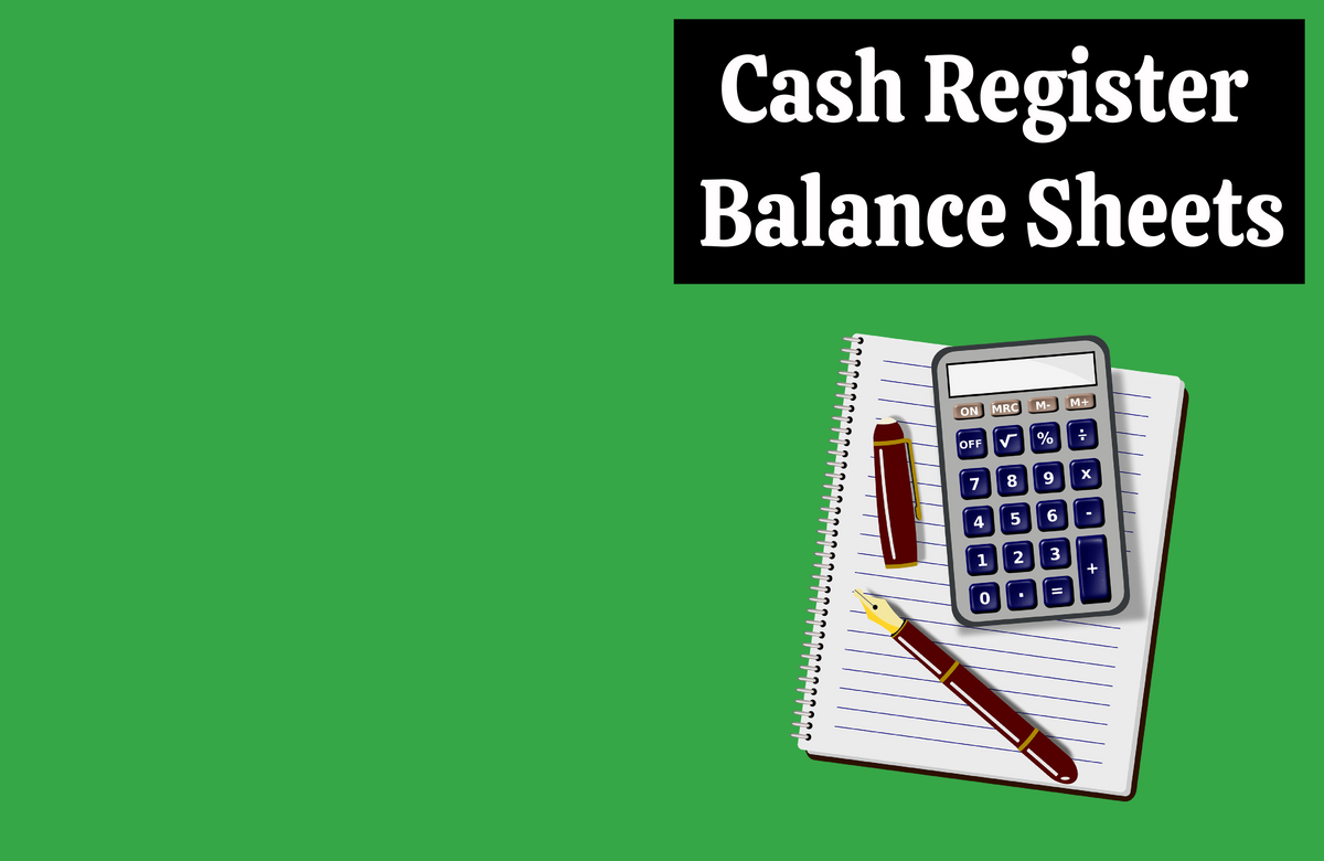 Cash Register Balance Sheets – Printable Instant Download