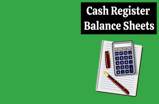 Cash Register Balance Sheets – Printable Instant Download