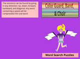 Color Guard, Band, & Choir Word Search Book - LL Puzzle Books