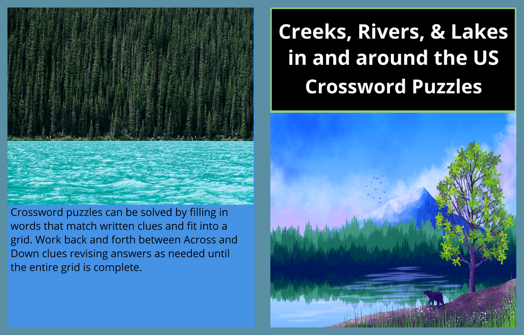 Creeks, Rivers, & Lakes in and around the US Crossword Puzzles