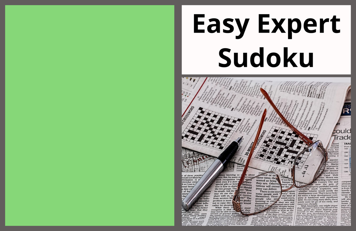 Easy Expert Level Sudoku Puzzle Book – Printable PDF | Instant Download