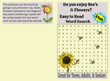 Do You Enjoy Bees & Flowers? Word Search – Printable PDF - LL Puzzle Books