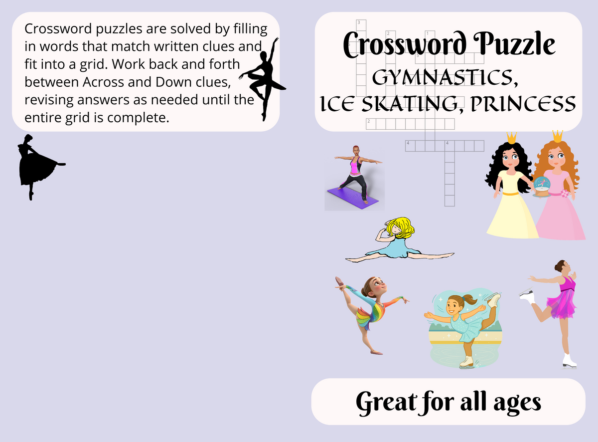 Crossword Puzzle: Gymnastics, Ice Skating & Princess