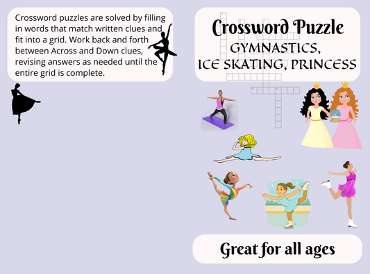 Crossword Puzzle: Gymnastics, Ice Skating & Princess