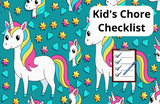 Kids Daily Chore List Book with Unicorn Cover – Printable Chore Chart | Instant Download