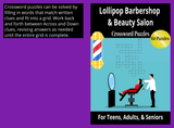 Lollipop Barbershop Beauty Salon Crossword Puzzles - LL Puzzle Books