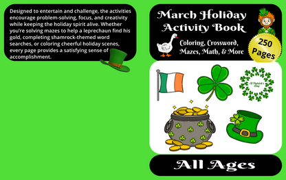 March Holiday Activity Book – St. Patrick's Day & More