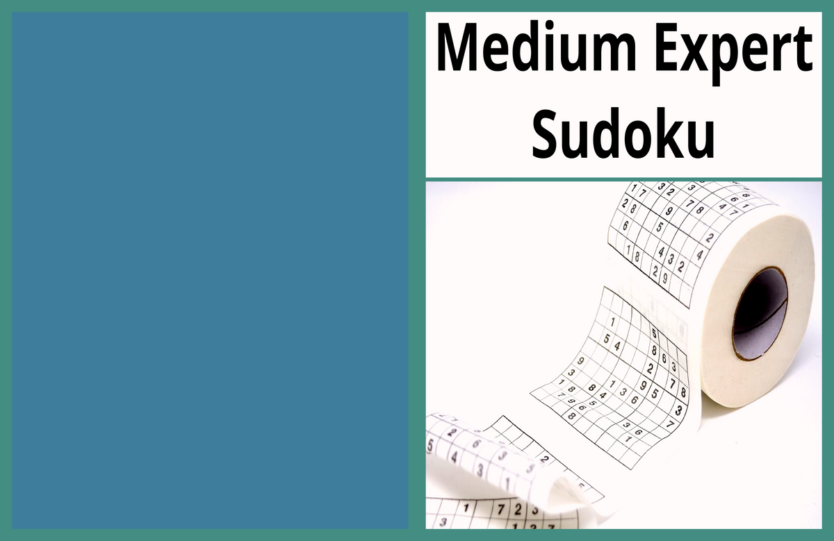Medium Expert Level Sudoku Puzzle Book – Printable PDF | Instant Download