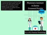 Physician's Assistant vs Doctor Crossword – Instant Digital Download - LL Puzzle Books