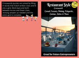 Restaurant Style Crosswords — Instant Download