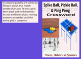Spikeball, Pickleball & Ping Pong Crossword Puzzle Book