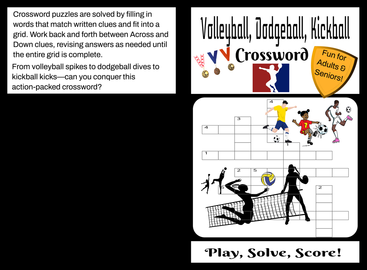 Volleyball, Dodgeball, Kickball Crossword