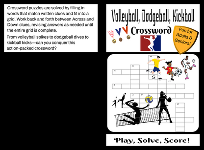 Volleyball, Dodgeball, Kickball Crossword