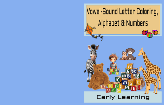 Vowel-Sound Letter Coloring, Alphabet & Numbers – Instant Digital Download - LL Puzzle Books