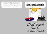 Planes, Trains, & Automobiles Word Search - LL Puzzle Books