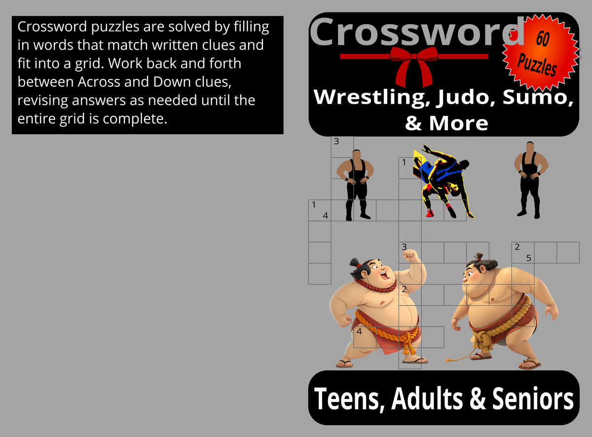 Crossword Puzzle Book: Wrestling, Judo & Sumo