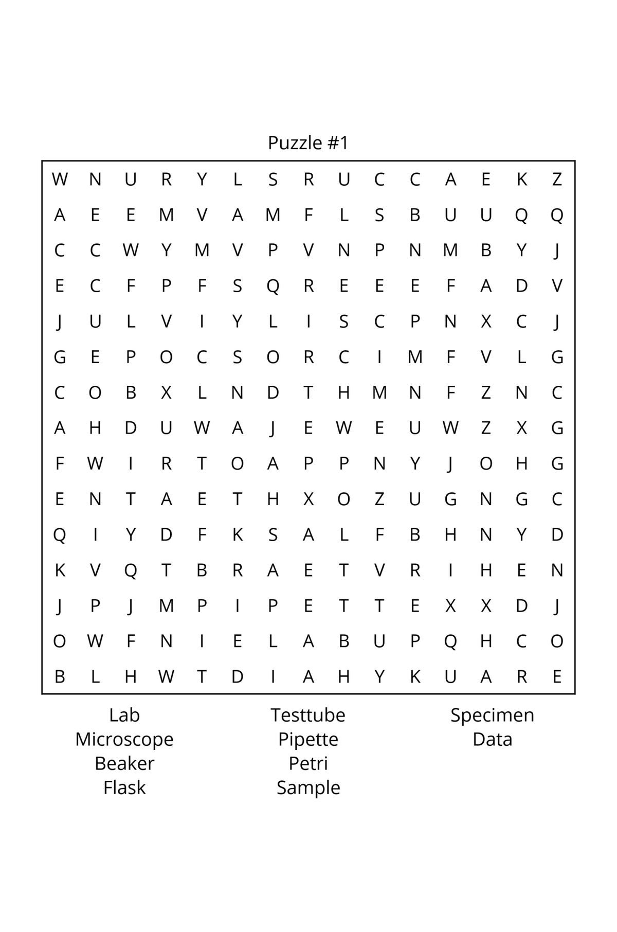 Data, Research & Science Word Search – Printable PDF for Teens - LL Puzzle Books