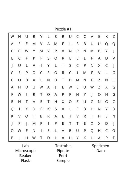 Data, Research & Science Word Search – Printable PDF for Teens - LL Puzzle Books