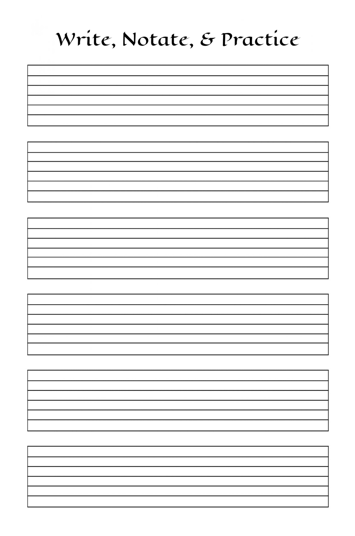 Tablature Sheets for 6-String Instruments - LL Puzzle Books