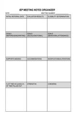 IEP Meeting Notes Organizer - LL Puzzle Books