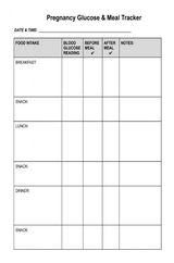 Pregnancy Glucose & Meal Tracker – Printable PDF - LL Puzzle Books