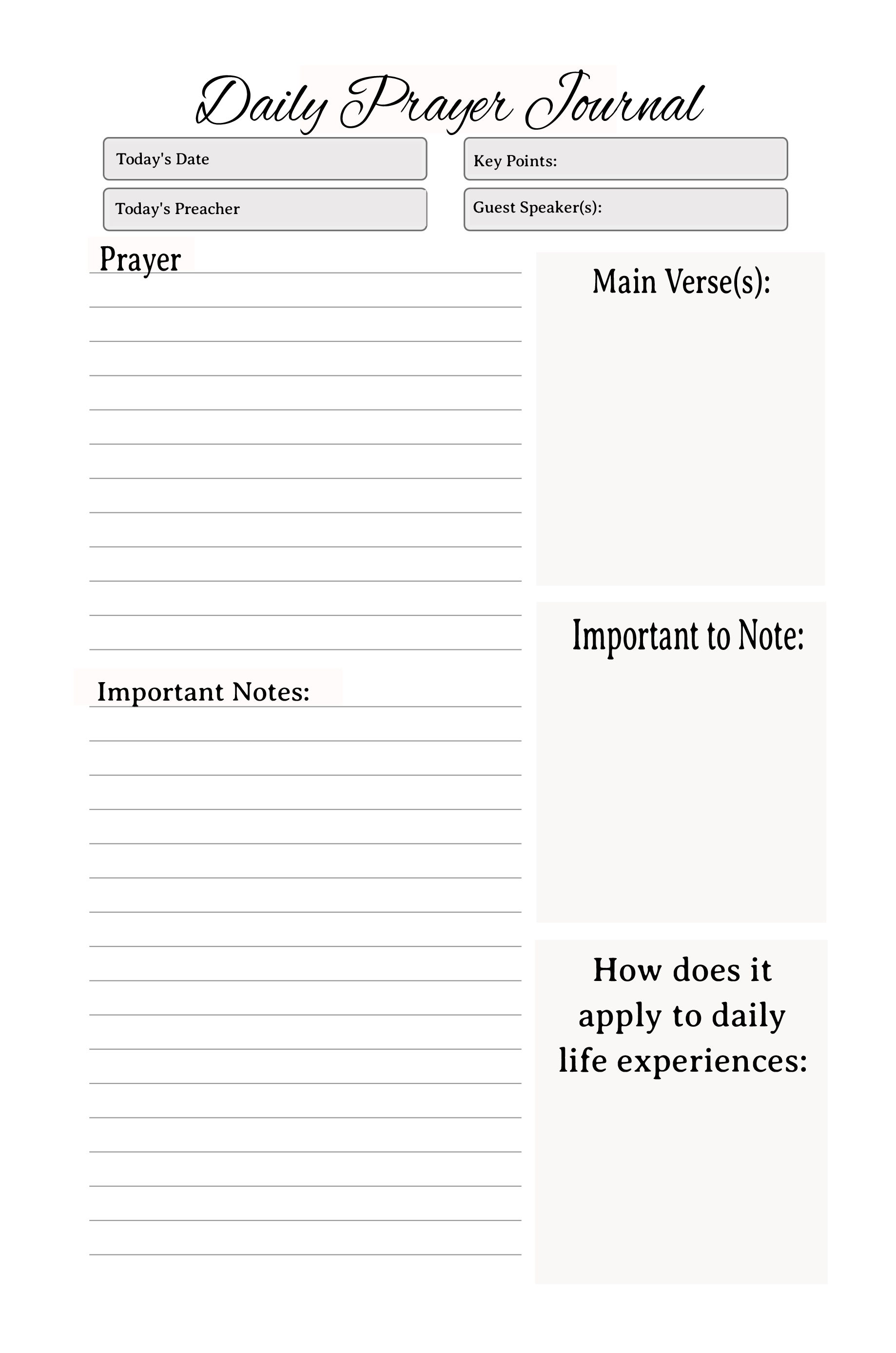My Daily Prayer Journal