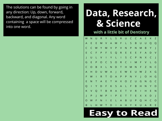 Data, Research & Science Word Search – Printable PDF for Teens - LL Puzzle Books