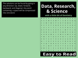 Data, Research & Science Word Search – Printable PDF for Teens - LL Puzzle Books