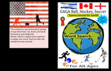 GAGA Ball, Hockey, Soccer Word Search Book