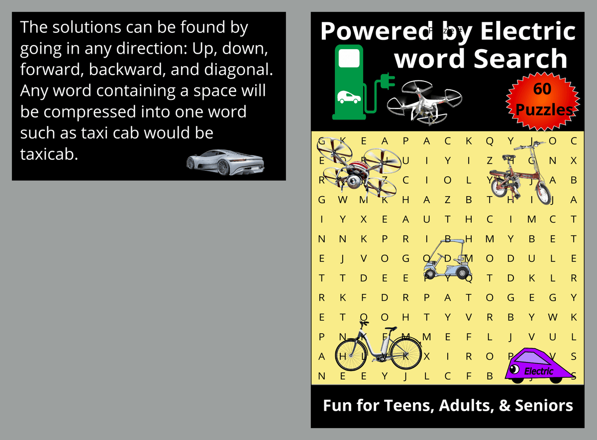 Powered by Electric Word Search - LL Puzzle Books