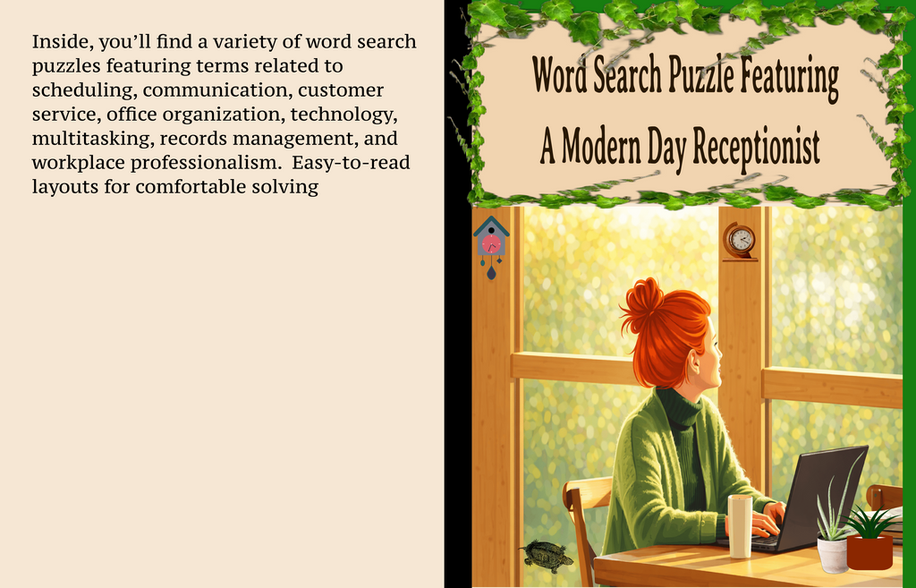 Word Search Puzzle Featuring A Modern Day Receptionist