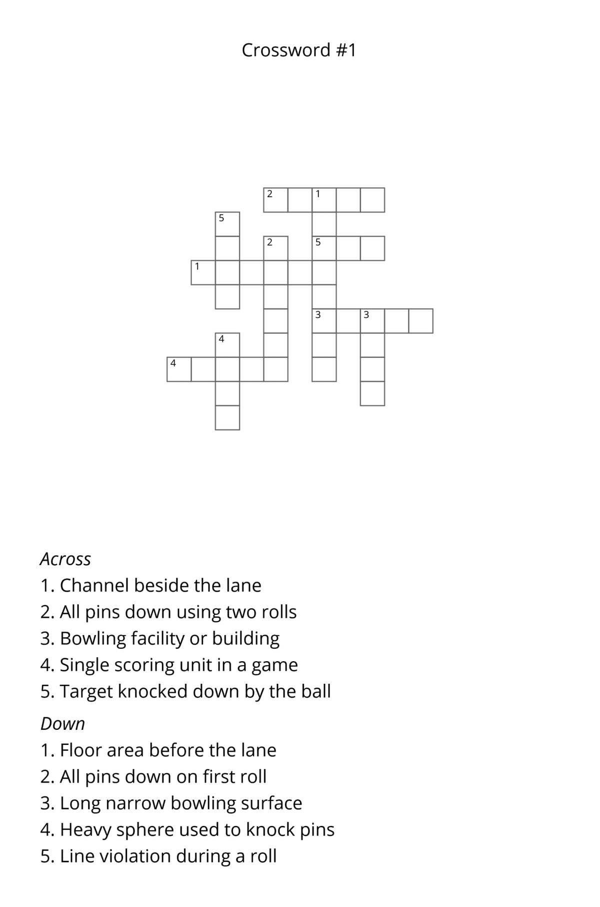 Bowling Activity Book — Crosswords, Mazes & Word Search Puzzles - LL Puzzle Books