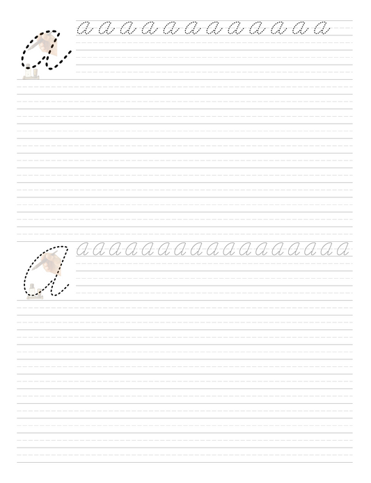 Cursive Writing Pages Book – Practice Sheets for Beginners