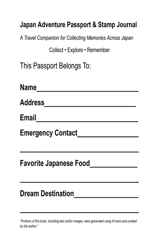 Eki Stamp Book for Traveling Through Japan – Printable Station Stamp Passport