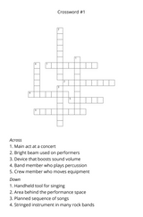 Rock Music Crossword Puzzles (1980) - LL Puzzle Books
