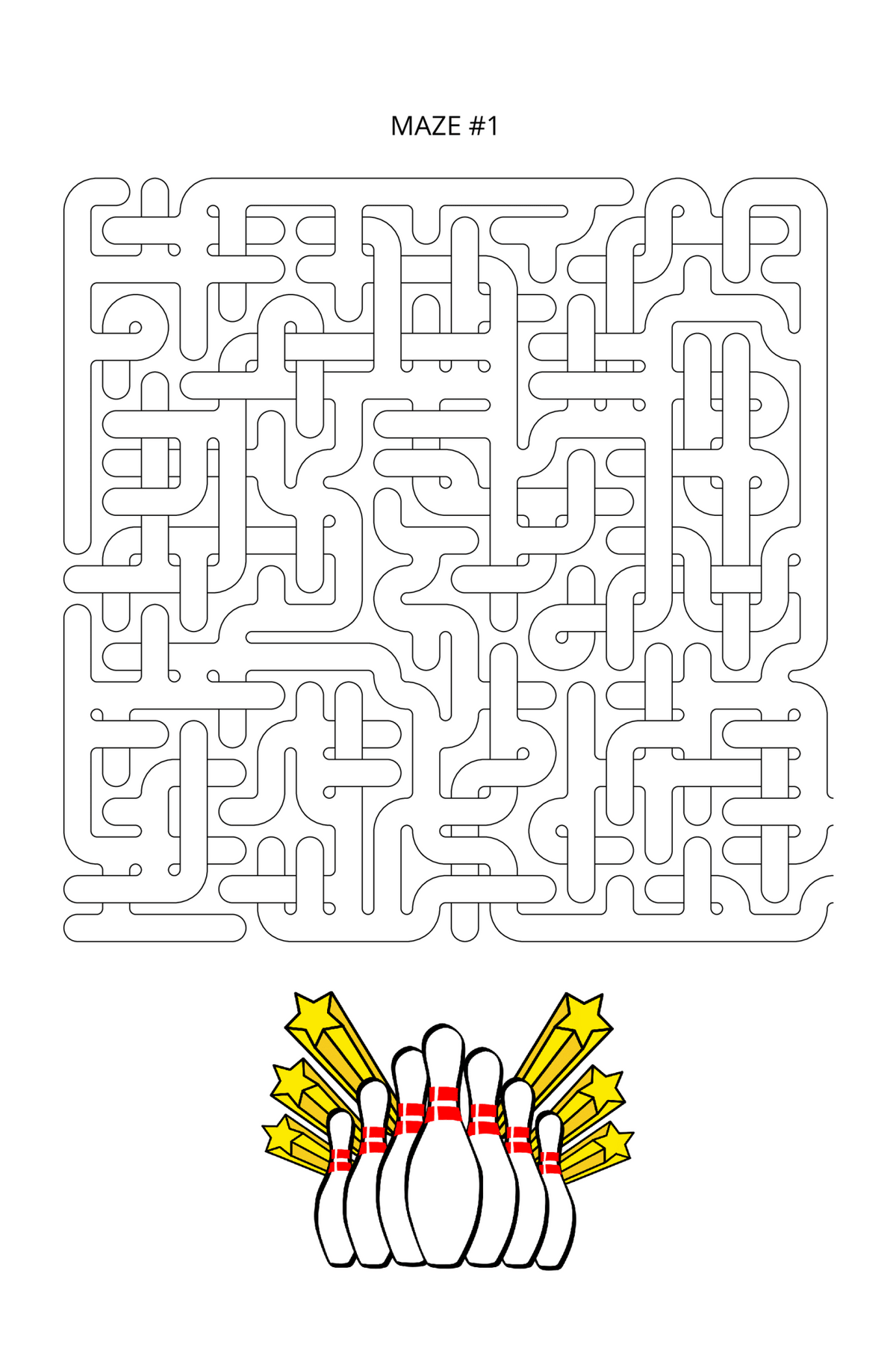 Bowling Activity Book — Crosswords, Mazes & Word Search Puzzles - LL Puzzle Books