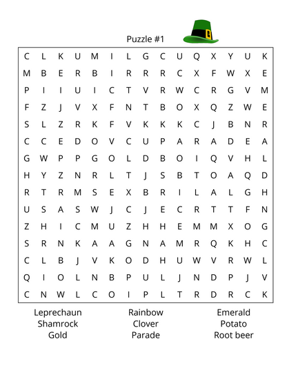 March Holiday Activity Book – St. Patrick's Day & More