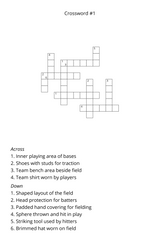 Baseball, Softball & Football Crossword