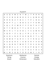 Cutting Edge of Theory: Multiverse, Computing, & Intelligence- Word search puzzle - LL Puzzle Books