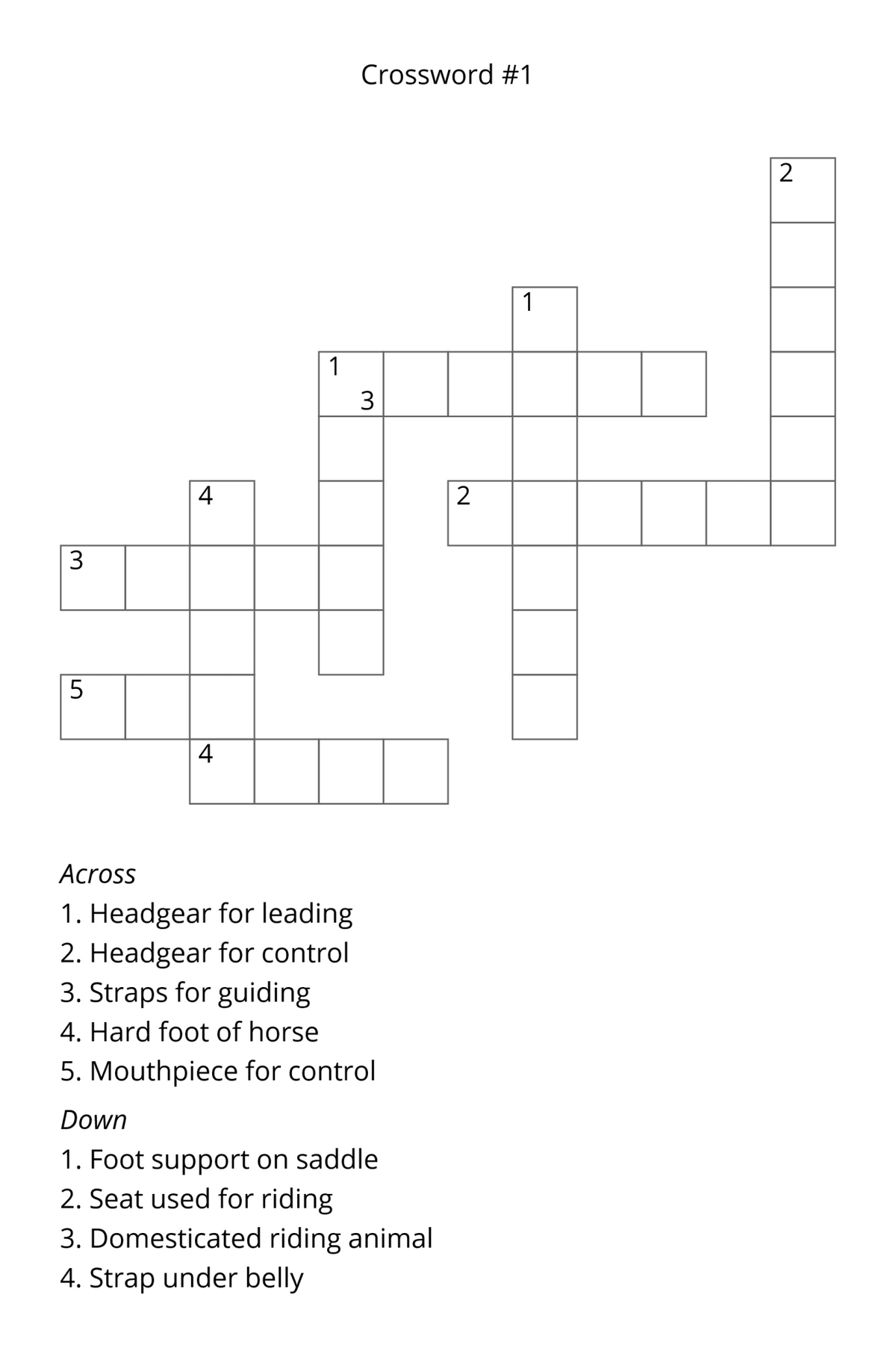 Equestrian Crossword Puzzle Book – Horse Lovers Edition - LL Puzzle Books