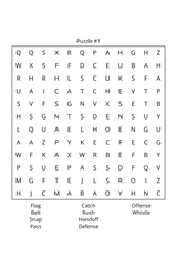 Flag Football, Tennis & Basketball Word Search