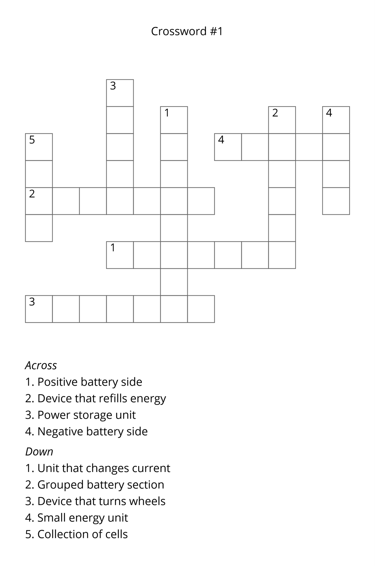 Get the Buzz! Go Electric! Crossword